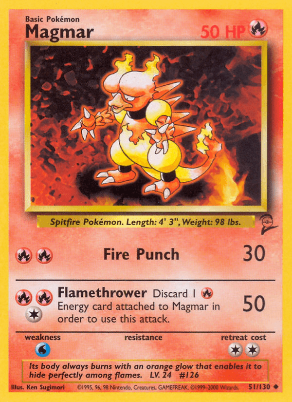 Magmar artwork — Base Set 2 51/130