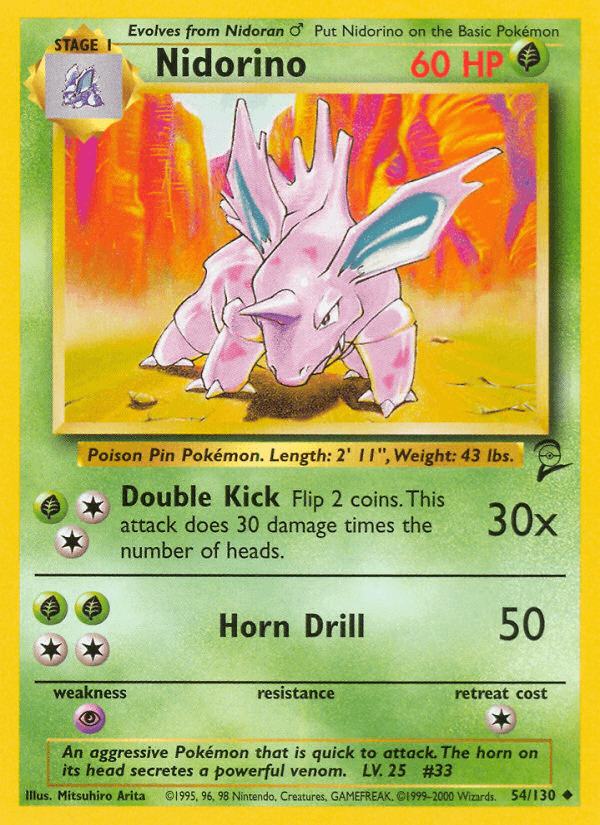 Nidorino artwork — Base Set 2 54/130