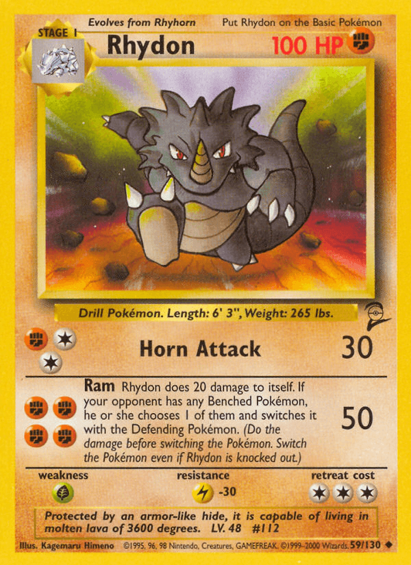 Rhydon artwork — Base Set 2 59/130