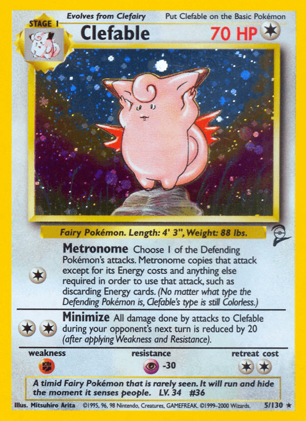 Clefable artwork — Base Set 2 5/130