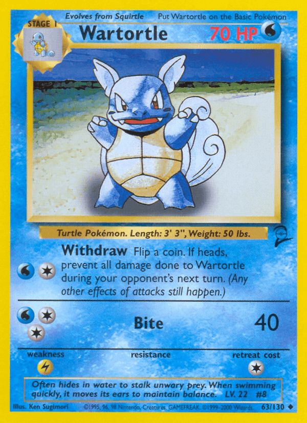 Wartortle artwork — Base Set 2 63/130