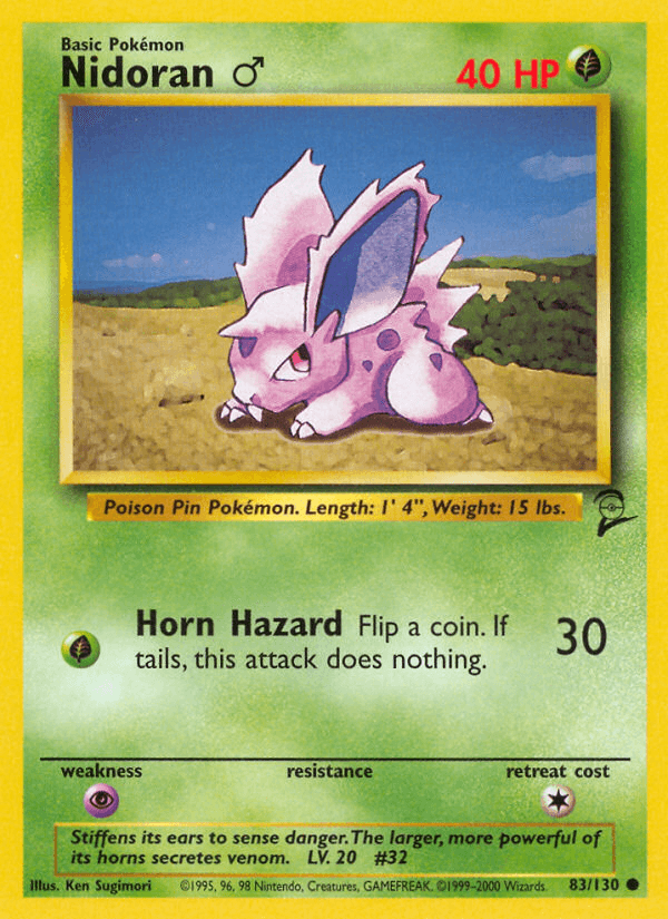Nidoran ♂ artwork — Base Set 2 83/130