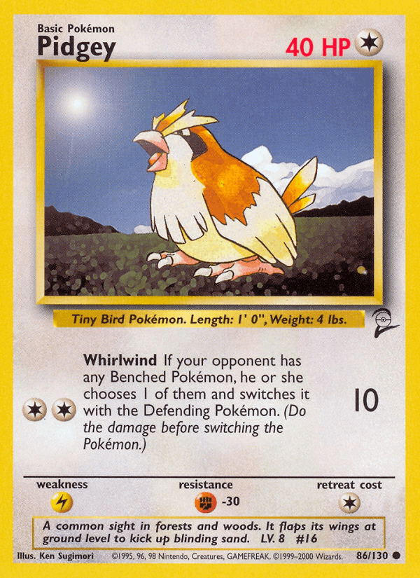 Pidgey artwork — Base Set 2 86/130