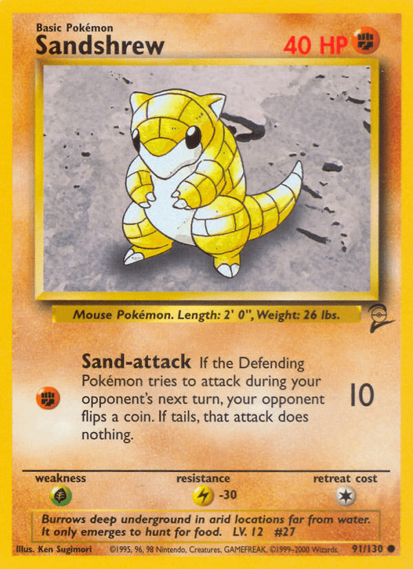 Sandshrew artwork — Base Set 2 91/130