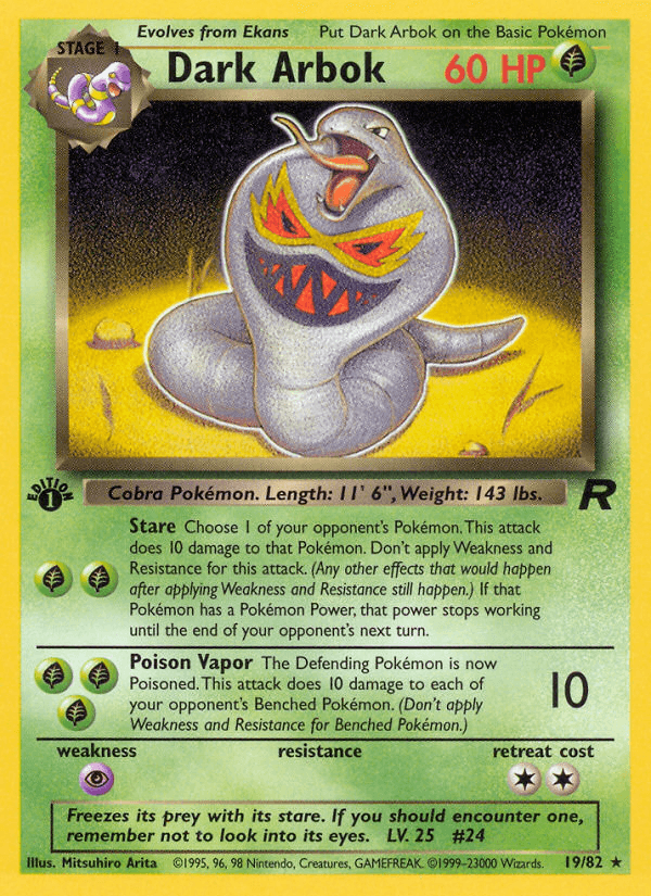 Dark Arbok artwork — Team Rocket 19/83