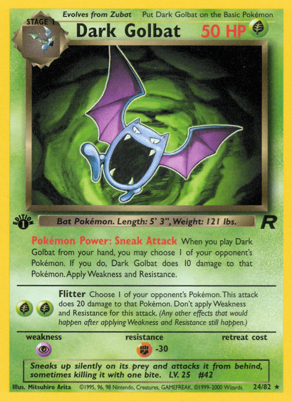 Dark Golbat artwork — Team Rocket 24/83