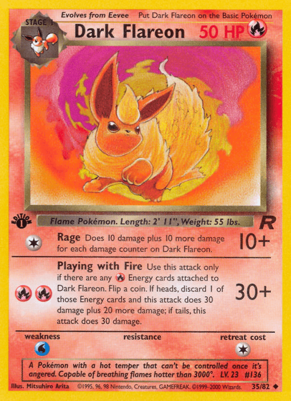 Dark Flareon artwork — Team Rocket 35/83