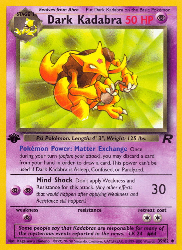Dark Kadabra artwork — Team Rocket 39/83