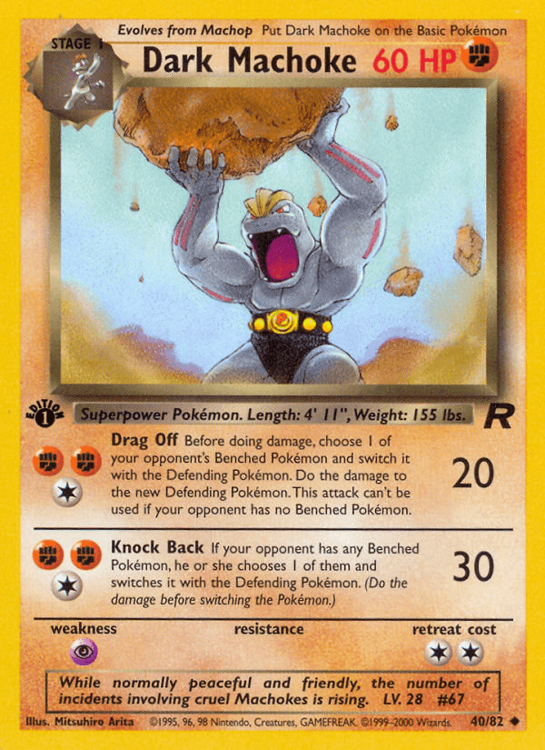 Dark Machoke artwork — Team Rocket 40/83