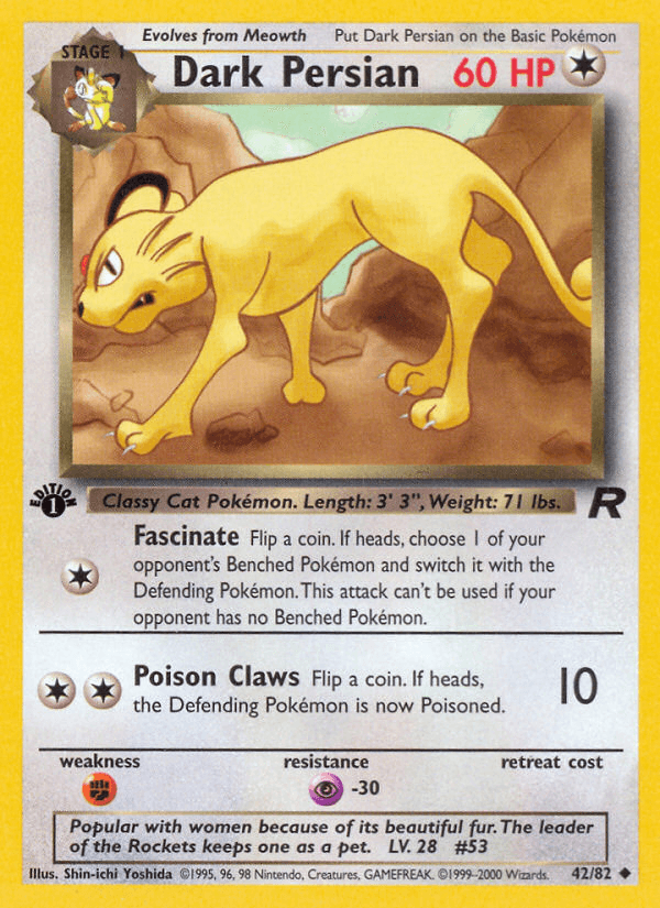 Dark Persian artwork — Team Rocket 42/83