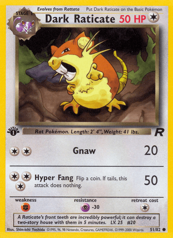 Dark Raticate artwork — Team Rocket 51/83