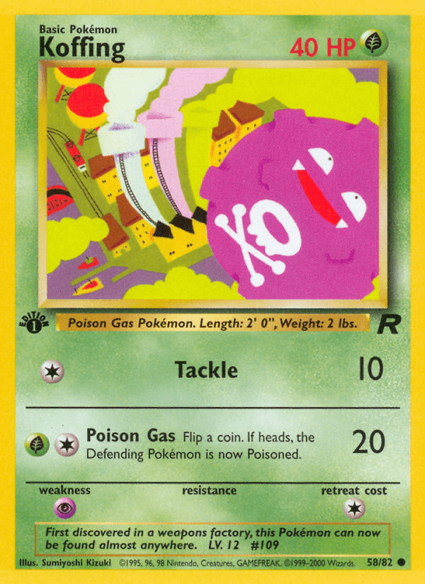 Koffing artwork — Team Rocket 58/83