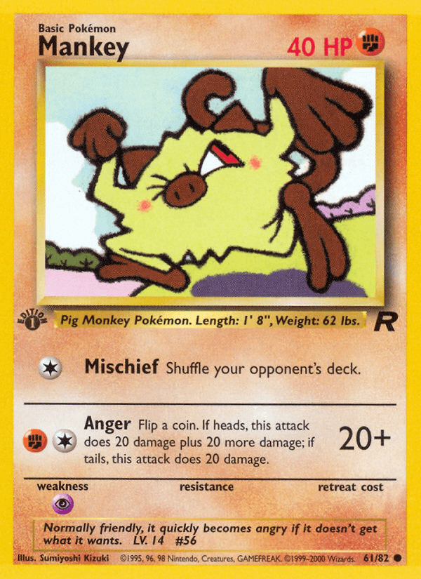 Mankey artwork — Team Rocket 61/83