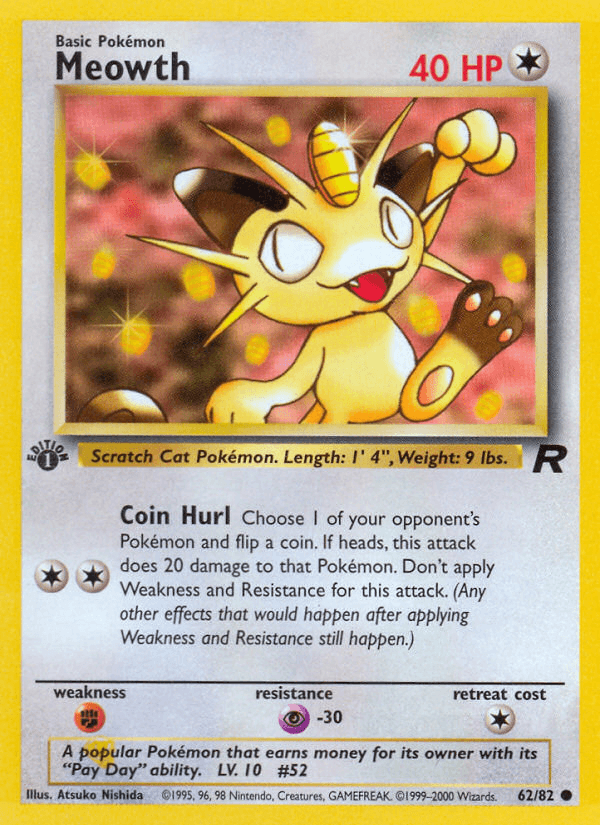 Meowth artwork — Team Rocket 62/83