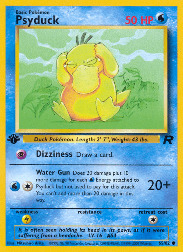 Psyduck artwork — Team Rocket 65/83
