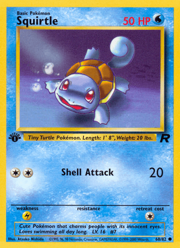 Squirtle artwork — Team Rocket 68/83