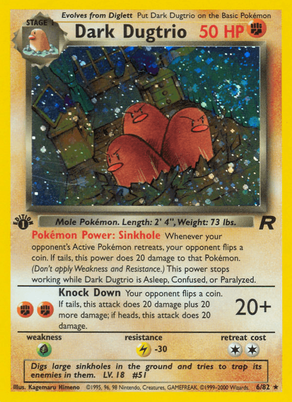 Dark Dugtrio artwork — Team Rocket 6/83