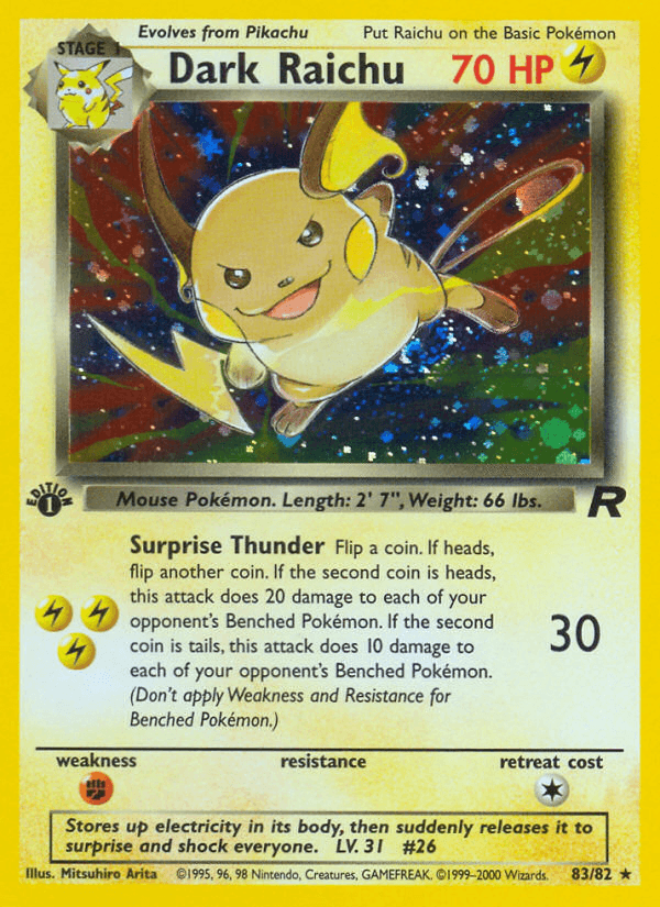 Dark Raichu artwork — Team Rocket 83/83