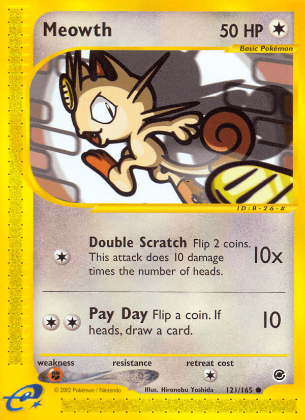 Meowth artwork — Expedition Base Set 121/165