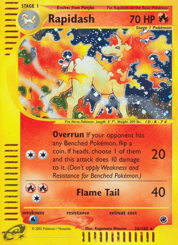 Rapidash artwork — Expedition Base Set 26/165