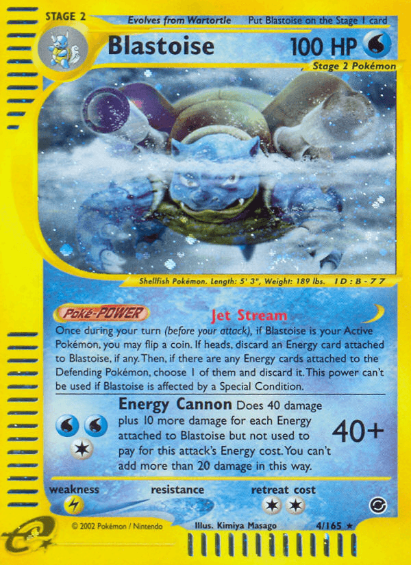 Blastoise artwork — Expedition Base Set 4/165