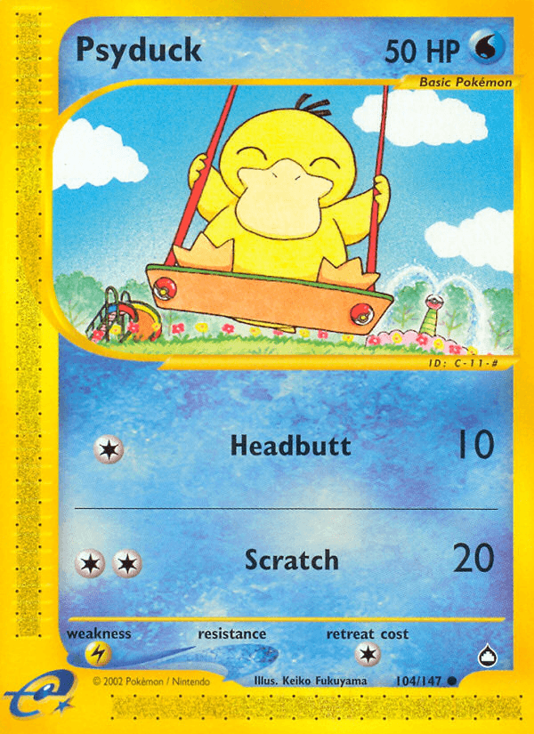 Psyduck artwork — Aquapolis 104/182