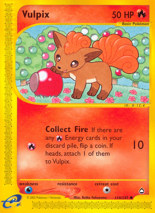 Vulpix artwork — Aquapolis 116/182