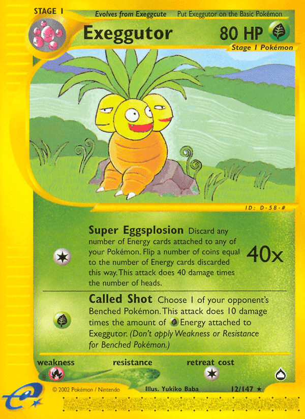 Exeggutor artwork — Aquapolis 12/182