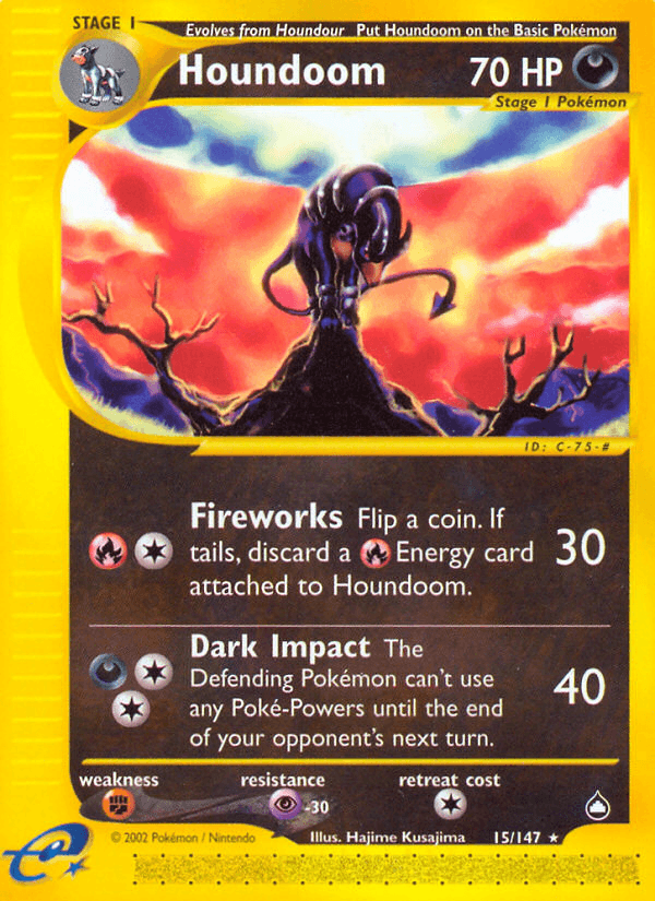 Houndoom artwork — Aquapolis 15/182
