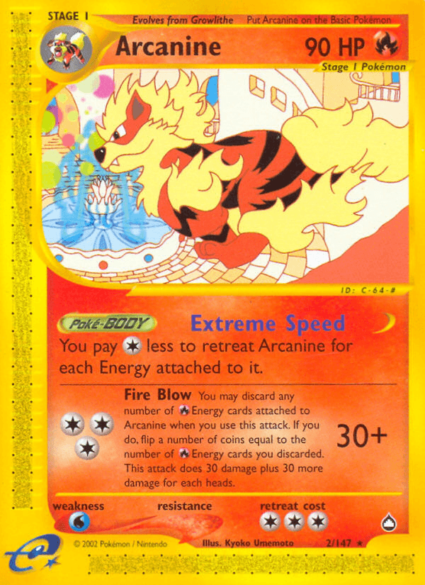 Arcanine artwork — Aquapolis 2/182