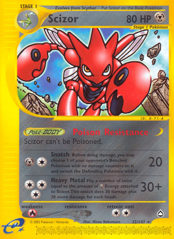 Scizor artwork — Aquapolis 32/182