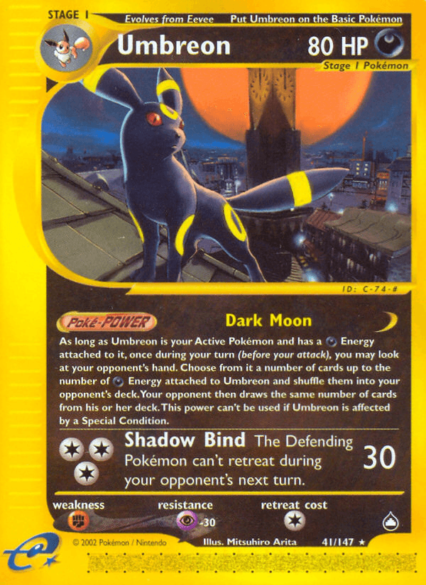 Umbreon artwork — Aquapolis 41/182