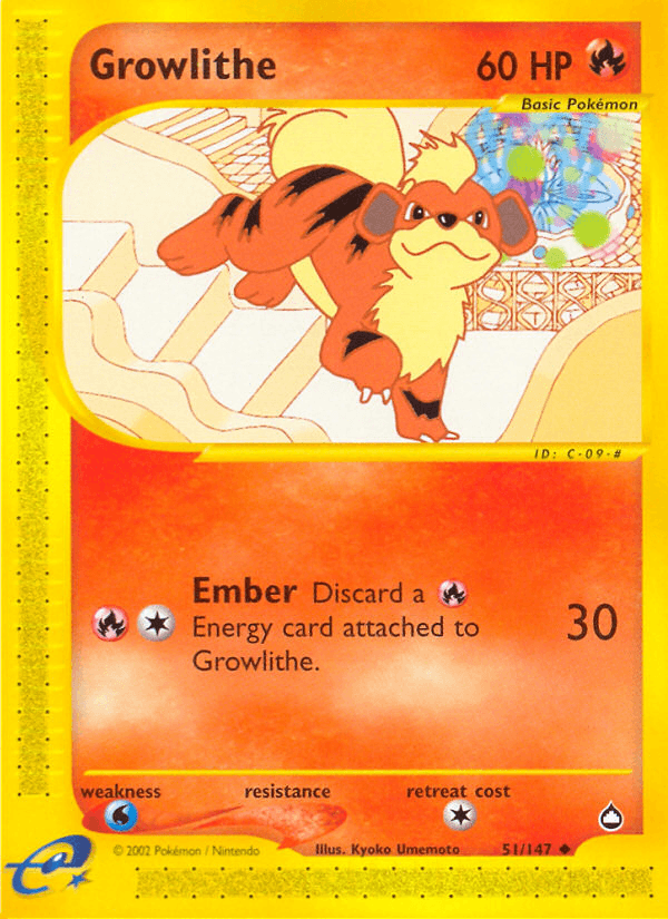 Growlithe artwork — Aquapolis 51/182