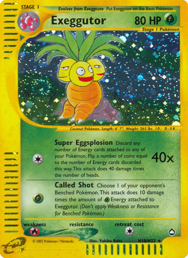 Exeggutor artwork — Aquapolis H10/182