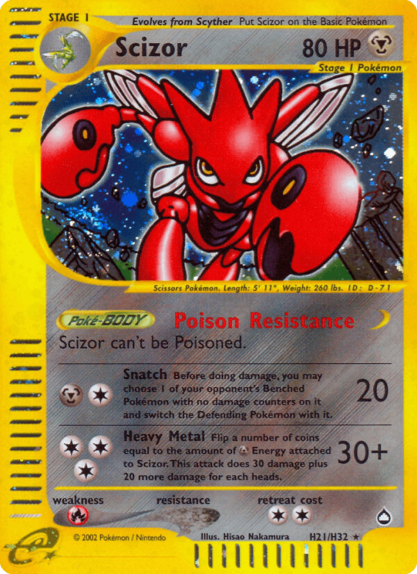 Scizor artwork — Aquapolis H21/182