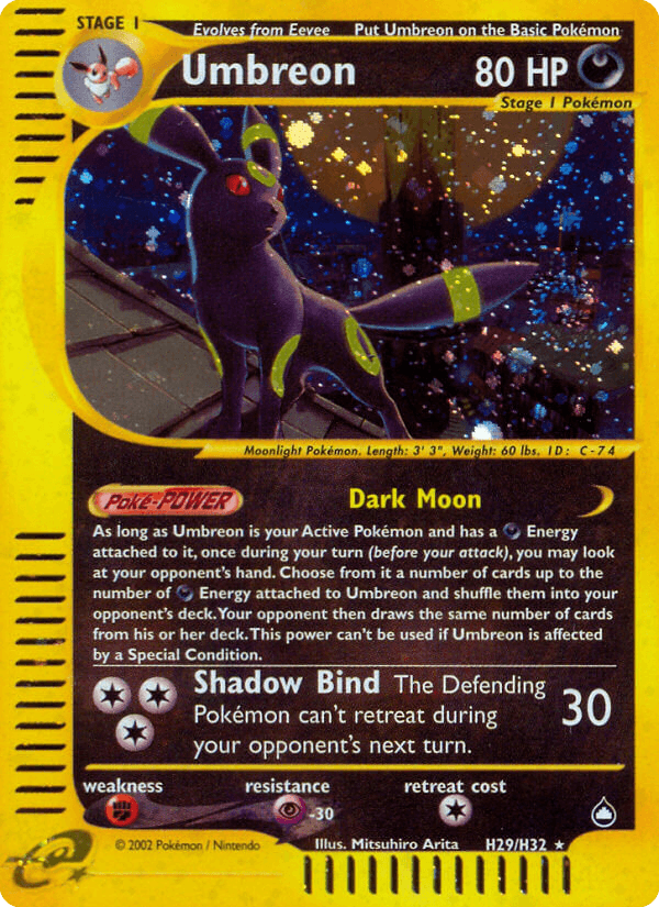 Umbreon artwork — Aquapolis H29/182
