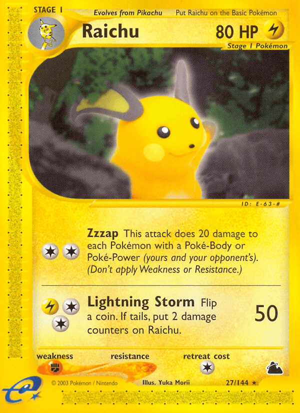 Raichu artwork — Skyridge 27/182