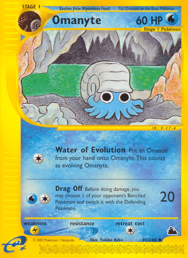 Omanyte artwork — Skyridge 41/182