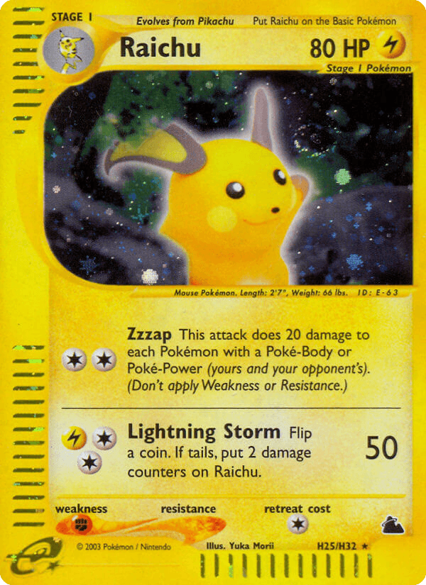 Raichu artwork — Skyridge H25/182