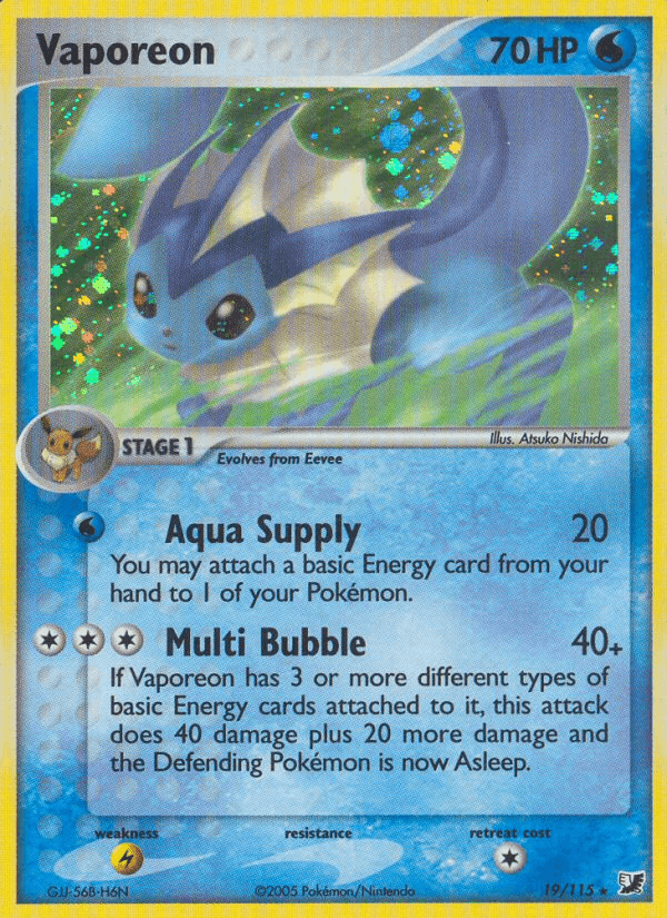 Vaporeon — EX Unseen Forces 19/115