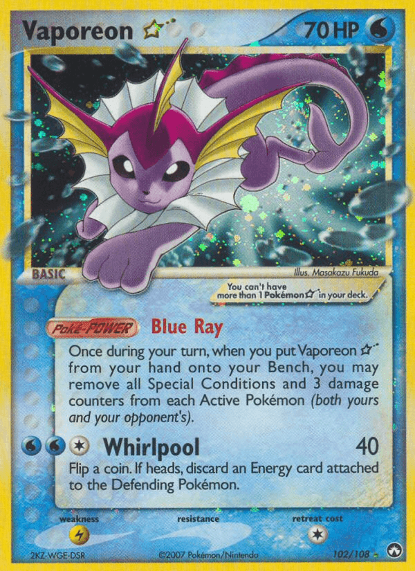 Vaporeon — Gold Star 102/108