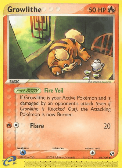 Growlithe — EX Sandstorm 65/100