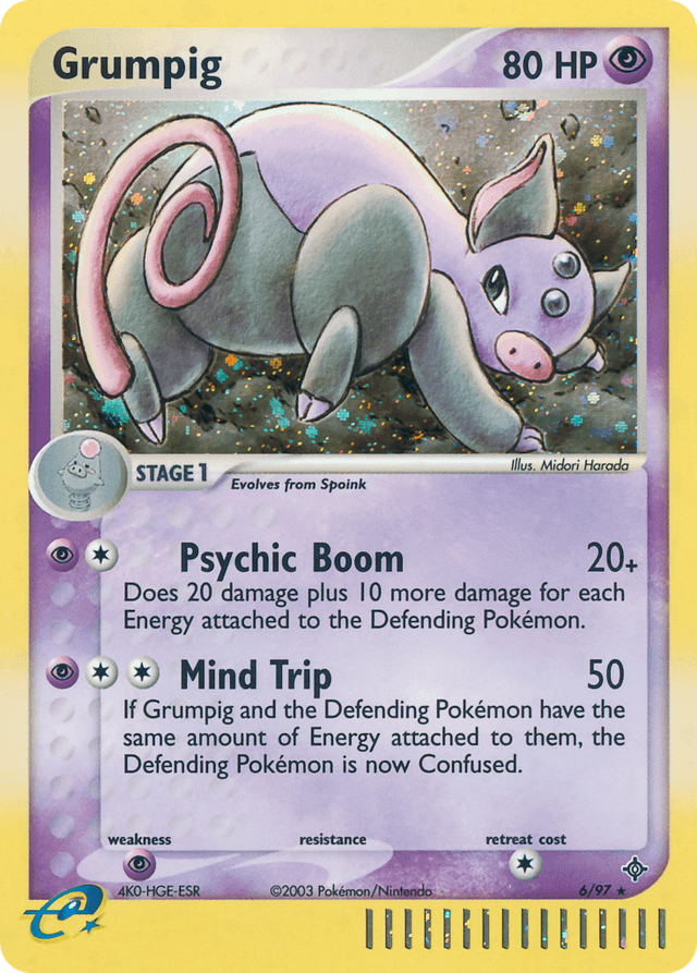 Grumpig — EX Dragon 6/97