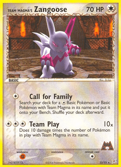 Team Magma's Zangoose — EX Team Magma vs Team Aqua 23/95