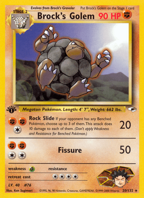 Brock's Golem artwork — Gym Heroes 20/132