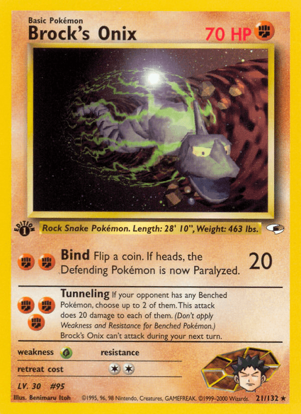 Brock's Onix artwork — Gym Heroes 21/132