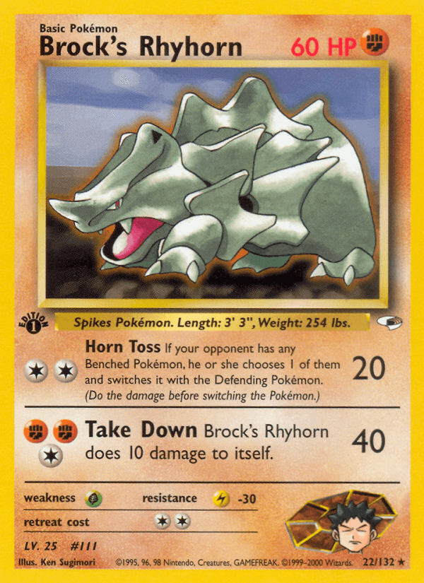 Brock's Rhyhorn artwork — Gym Heroes 22/132