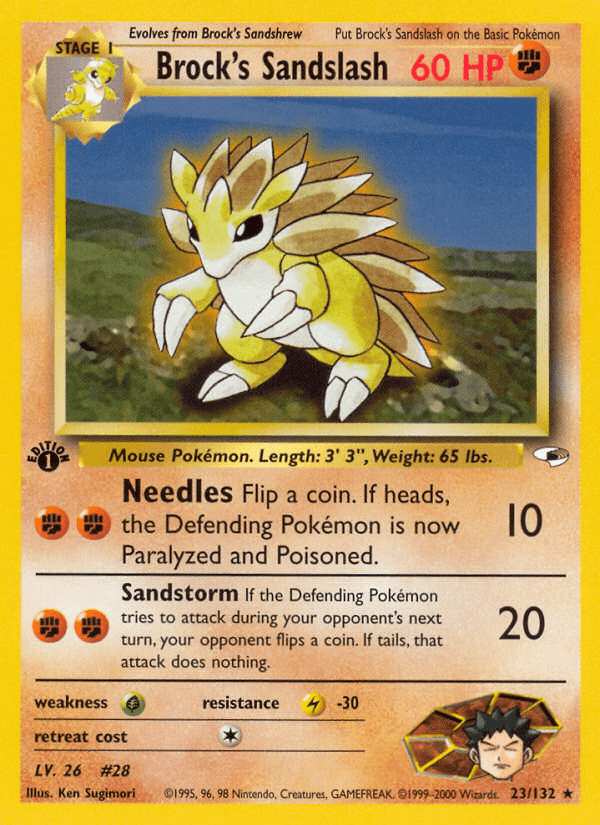 Brock's Sandslash artwork — Gym Heroes 23/132
