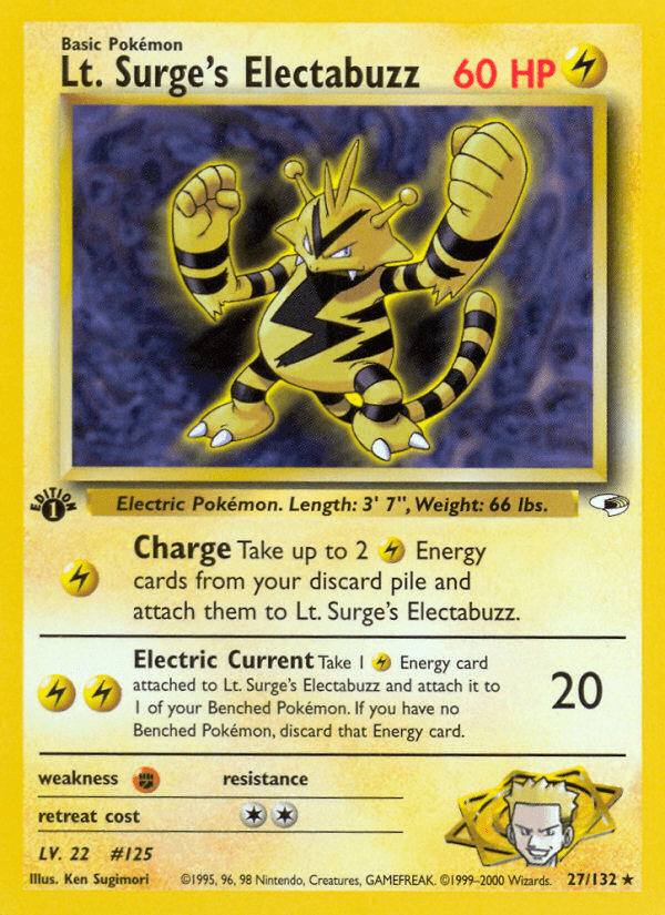 Lt. Surge's Electabuzz artwork — Gym Heroes 27/132