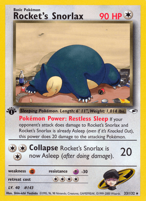 Rocket's Snorlax artwork — Gym Heroes 33/132